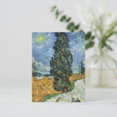 Van Gogh weg met cipressen impressionisme Briefkaart (Staand voorkant)