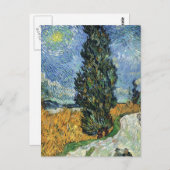 Van Gogh weg met cipressen impressionisme Briefkaart (Voorkant / Achterkant)