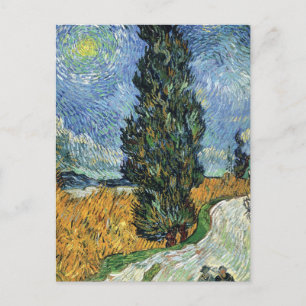 Van Gogh Weg Met Cipressen Impressionisme Briefkaart