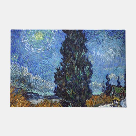 Van Gogh weg met cipressen impressionisme Deurmat (Voorkant)