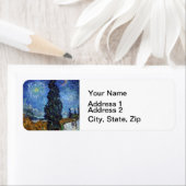 Van Gogh weg met cipressen impressionisme Etiket (Insitu)