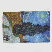 Van Gogh Weg Met Cipressen Impressionisme Golfhanddoek (Horizontaal)