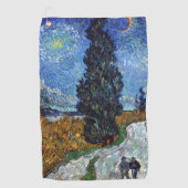 Van Gogh Weg Met Cipressen Impressionisme Golfhanddoek (Voorkant)