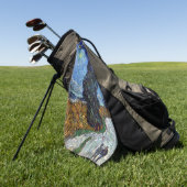 Van Gogh Weg Met Cipressen Impressionisme Golfhanddoek (Groen)