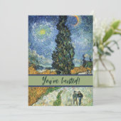 Van Gogh weg met cipressen impressionisme Kaart (Staand voorkant)