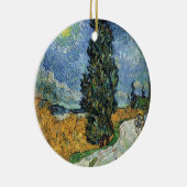 Van Gogh weg met cipressen impressionisme Keramisch Ornament (Rechts)