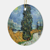 Van Gogh weg met cipressen impressionisme Keramisch Ornament (Links)