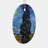Van Gogh weg met cipressen impressionisme Keramisch Ornament (Rechts)