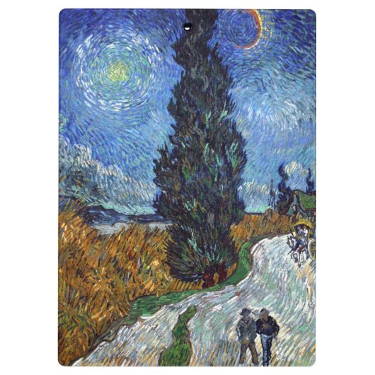 Van Gogh weg met cipressen impressionisme Klembord (Achterkant)