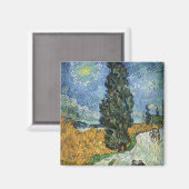 Van Gogh weg met cipressen impressionisme Magneet (Voorkant / Achterkant)