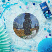 Van Gogh weg met cipressen impressionisme Papieren Bordje (Feest)