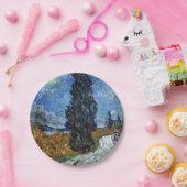 Van Gogh weg met cipressen impressionisme Papieren Bordje (Feest)