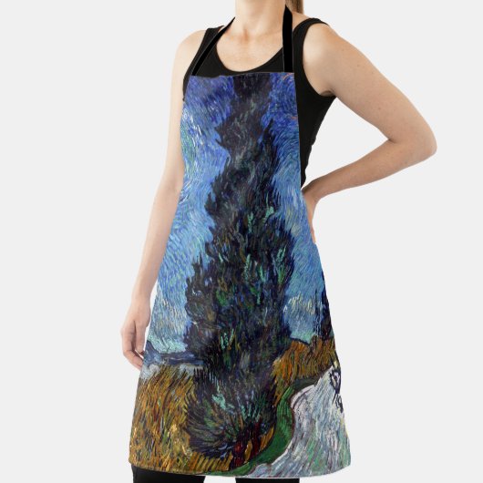 Van Gogh weg met cipressen impressionisme Schort (Insitu)