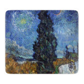 Van Gogh weg met cipressen impressionisme Snijplank (Voorkant)