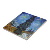 Van Gogh weg met cipressen impressionisme Tegeltje (Zijkant)