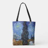 Van Gogh weg met cipressen impressionisme Tote Bag (Achterkant)