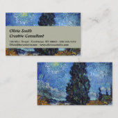 Van Gogh weg met cipressen impressionisme Visitekaartje (Voorkant / Achterkant)