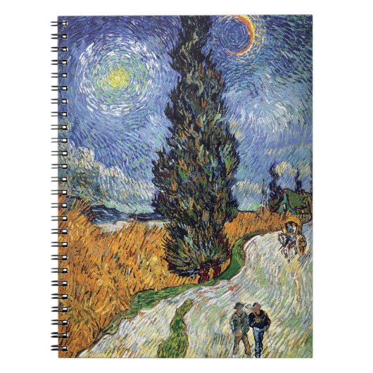 Van Gogh - Weg met cipressen Notitieboek (Voorkant)