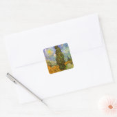 Van Gogh: Weg met Cypress en Star Vierkante Sticker (Envelop)