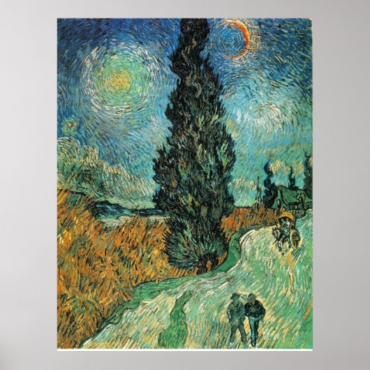 VAN GOGH - WEGEN MET CYPRESS EN STAR POSTER (Voorkant)