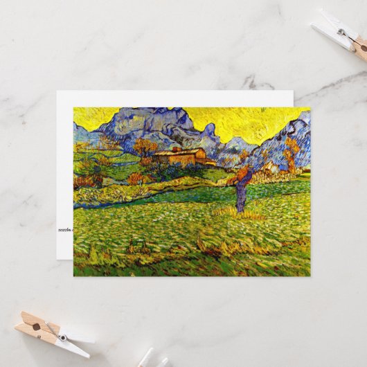 Van Gogh - Weide in de Bergen Kaart (Voorkant / Achterkant in situ)