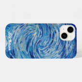 Van Gogh wervelende blauwe lucht –  iPhone Hoesje (Achterkant horizontaal)