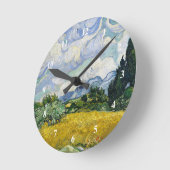 Van Gogh Wheat Field Cypresses Painting Ronde Klok (Hoek)