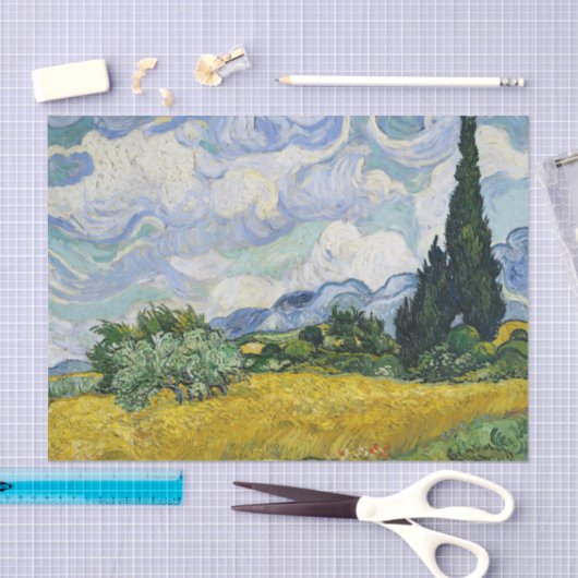 Van Gogh Wheat Field Cypresses Painting Tissuepapier (Craft)
