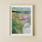 Van Gogh Wheat Field en Fancy kat Poster