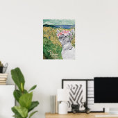 Van Gogh Wheat Field en Fancy kat Poster (Thuiskantoor)