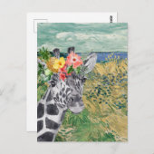 Van Gogh Wheat Field en Giraffe Compilation Briefkaart (Voorkant / Achterkant)