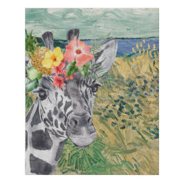 Van Gogh Wheat Field en Giraffe Compilation Imitatie Canvas Print