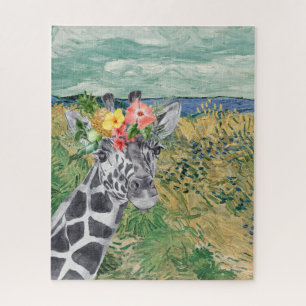 Van Gogh Wheat Field en Giraffe Compilation Legpuzzel