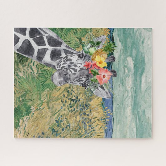 Van Gogh Wheat Field en Giraffe Compilation Legpuzzel (Horizontaal)