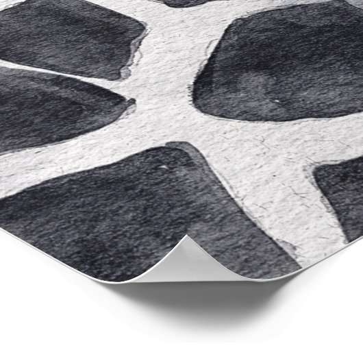 Van Gogh Wheat Field en Giraffe Compilation Poster (Hoek)