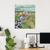 Van Gogh Wheat Field en Giraffe Compilation Poster (Thuiskantoor)