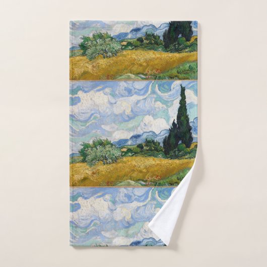  Van Gogh Wheat Field met Cypresses Bad Handdoek (Handdoek)