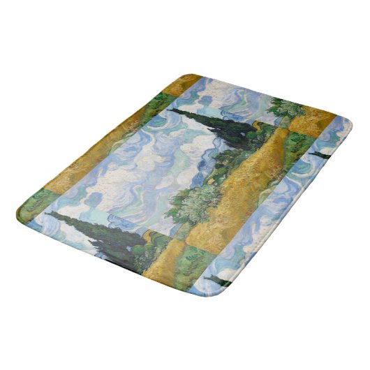 Van Gogh Wheat Field met Cypresses Badmat (Gekanteld)