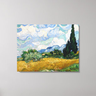  Van Gogh Wheat Field met Cypresses Canvas Afdruk