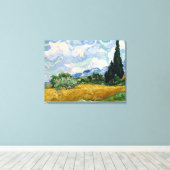 Van Gogh Wheat Field met Cypresses Canvas Afdruk (Insitu (Houten vloer))