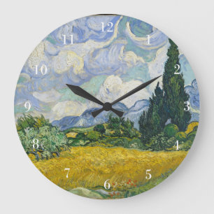 Van Gogh Wheat Field met Cypresses Grote Klok