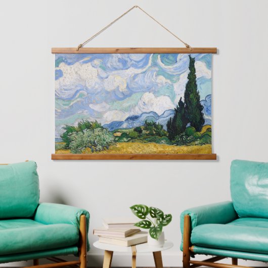 Van Gogh Wheat Field met Cypresses Hangend Wandkleed (Woonkamer)