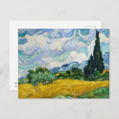 Van Gogh Wheat Field met Cypresses. Impressionisme Briefkaart (Voorkant / Achterkant)