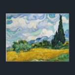 Van Gogh Wheat Field met Cypresses. Impressionisme Briefkaart<br><div class="desc">Van Gogh "Wheat Field with Cypresses" briefkaart.</div>