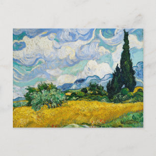 Van Gogh Wheat Field met Cypresses. Impressionisme Briefkaart