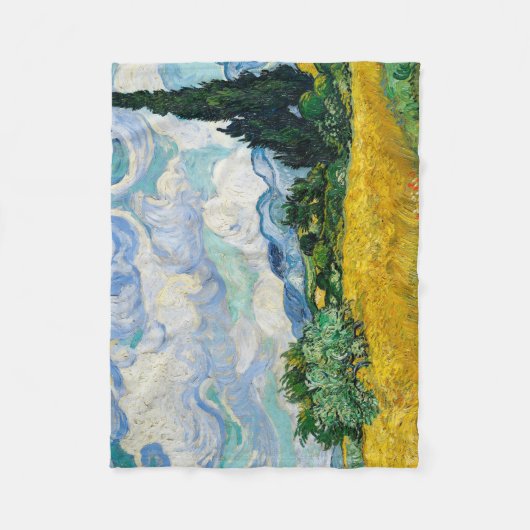 Van Gogh Wheat Field met Cypresses. Impressionisme Fleece Deken (Voorkant)