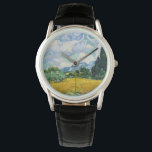 Van Gogh Wheat Field met Cypresses. Impressionisme Horloge<br><div class="desc">Van Gogh "Wheat Field with Cypresses" horloge.</div>