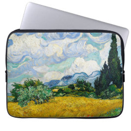 Van Gogh Wheat Field met Cypresses. Impressionisme Laptop Sleeve