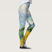 Van Gogh Wheat Field met Cypresses. Impressionisme Leggings (Rechts)