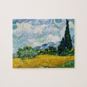 Van Gogh Wheat Field met Cypresses. Impressionisme Legpuzzel